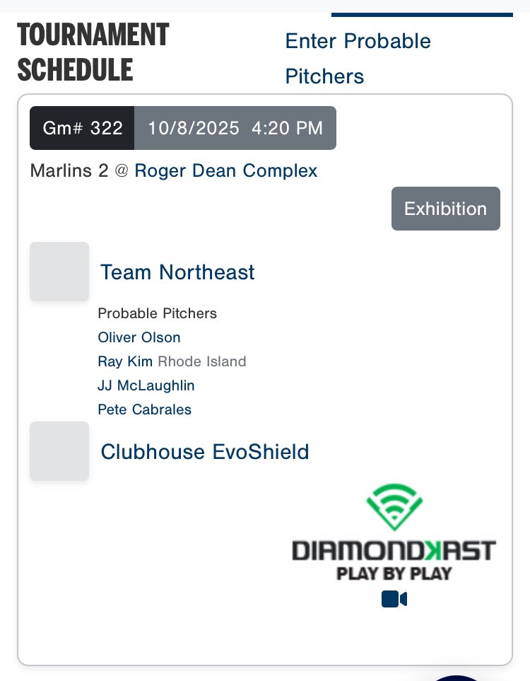 OliverOlson00's tweet image. I’m excited to throw in the exhibition game as a 2029 down in Jupiter tomorrow representing Team Northeast! Thank you @JMAC_PG for the opportunity. #Letsgo!
@Coach__McCann @AscentAthlete_
@Pridge_Baseball @BaseballDown @BBHprospect @Matt_Alvarez30 @PG_Scouting @PGMidAtlantic