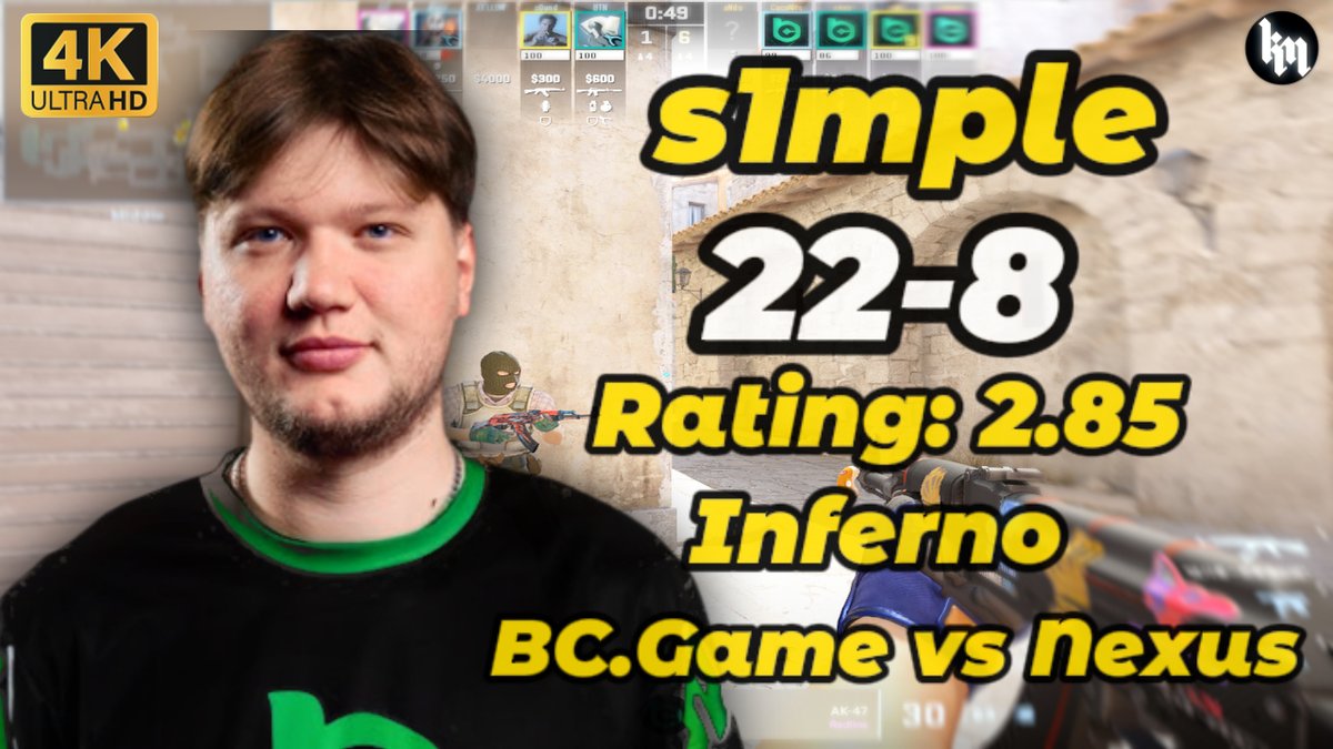 🔥s1mple (22-8) Rating: 2.85 (Inferno) | ESL Challenger League Season 50 ... youtu.be/j0iO7bbs7hw?si…