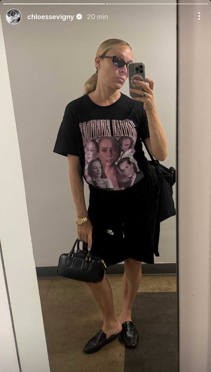 obsessed with chloe sevigny wearing a hannah einbinder shirt, she's just like me