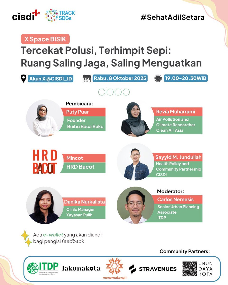 CISDI_ID's tweet image. Yessss malam ini yaaa, kita bakal ngobrol (X Space) soal polusi, kecemasan, dan kelompok terapi.

Ada Kak @puty , Min @hrdbacot , teman2 dari @itdpindonesia @YayasanPulih dan @cleanairasia 

Jam 7 malam ini lewat akun X kami ya.