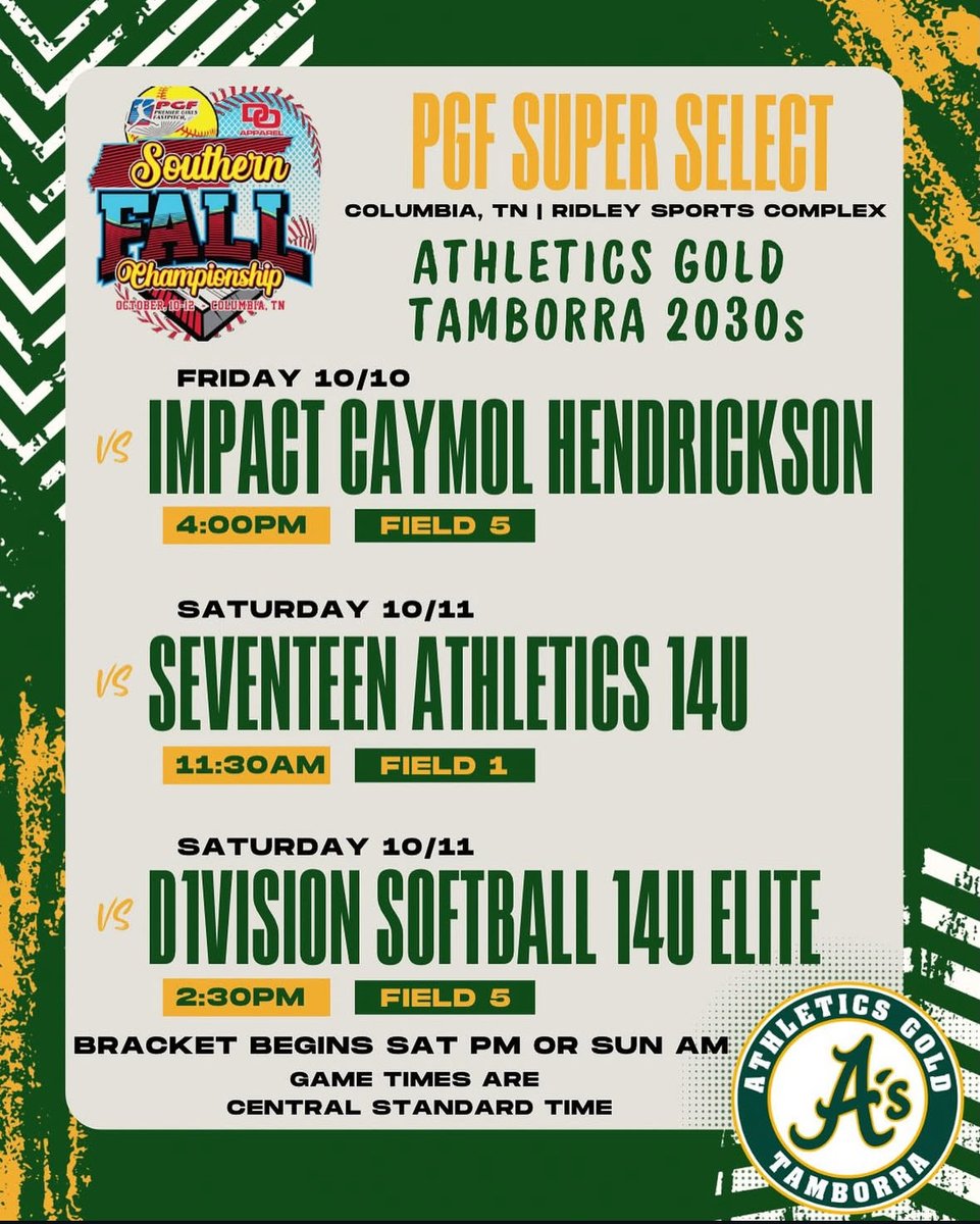 Brylyn Parsons (@brylynparsons) on Twitter photo We are gonna be back at it this weekend in Columbia, Tennessee!! We wre combining with our sister team all the 2030s are getting together and playing together!! Very Excited to start the season off! Here is our schedule below.
<a href="/NickPuglisi/">Nick Puglisi</a> <a href="/CoachmilliSB/">Cheryl Milligan</a> <a href="/Coach_AT/">Aric Thomas</a> <a href="/e_newellcoach/">Eric Newell</a> We are gonna be back at it this weekend in Columbia, Tennessee!! We wre combining with our sister team all the 2030s are getting together and playing together!! Very Excited to start the season off! Here is our schedule below.
<a href="/NickPuglisi/">Nick Puglisi</a> <a href="/CoachmilliSB/">Cheryl Milligan</a> <a href="/Coach_AT/">Aric Thomas</a> <a href="/e_newellcoach/">Eric Newell</a>
