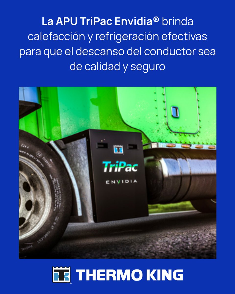 La APU TriPac Envidia totalmente eléctrica es líder en la industria porque ofrece el tiempo de funcionamiento eléctrico más prolongado ⚡ sin necesidad de arrancar el motor del tractor.

👉 Mira cómo ahorrar más en las flotas de transporte. bit.ly/TriPac-Envidia…