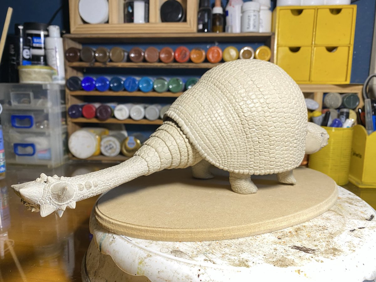 #Doedicurus - 1/10 scale sculpture, commissioned. Modelling stage complete. Now let's paint it...
