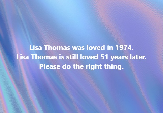 Justice4Lisa's tweet photo. https://t.co/oS3u7tC0ES