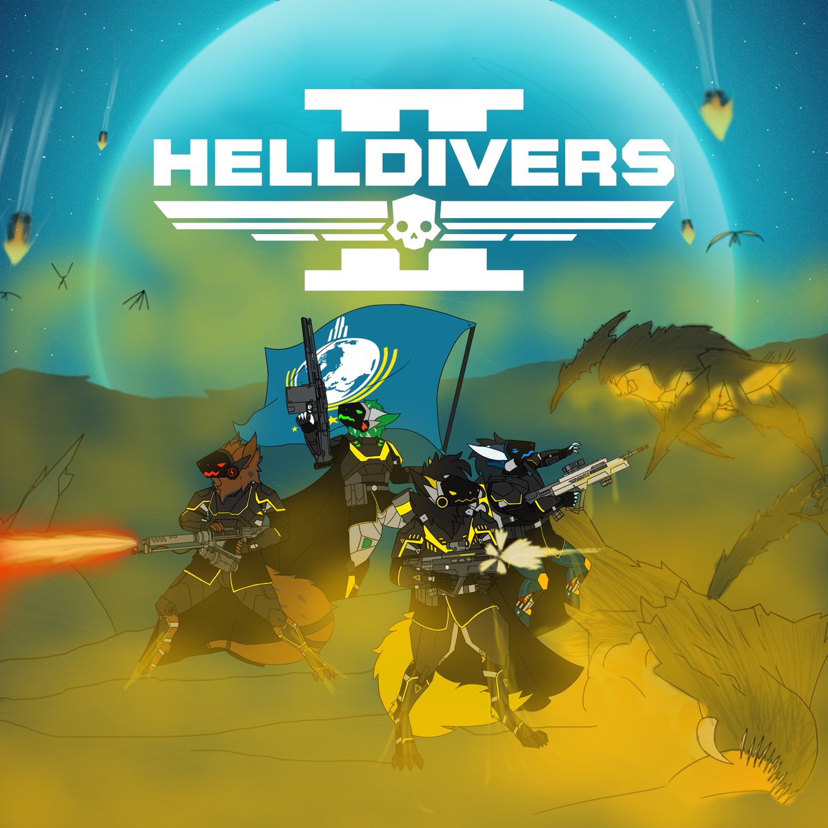 forgot to post this piece #furry #protogen #Helldivers2Art #helldivers2