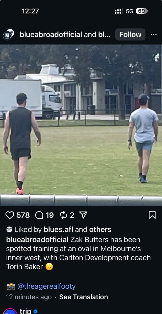Baggers3054's tweet photo. @traderadio Zac butters not getting traded this season? House sold and now training with Carlton’s development coach?? https://t.co/oe1KeDKQdp
