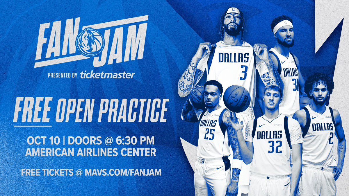 dallasmavs's tweet image. Fan Jam is BACK! Come out to the AAC for some family fun on Oct. 10‼️

🎟️➡️ Mavs.com/FanJam

@Ticketmaster // #MFFL