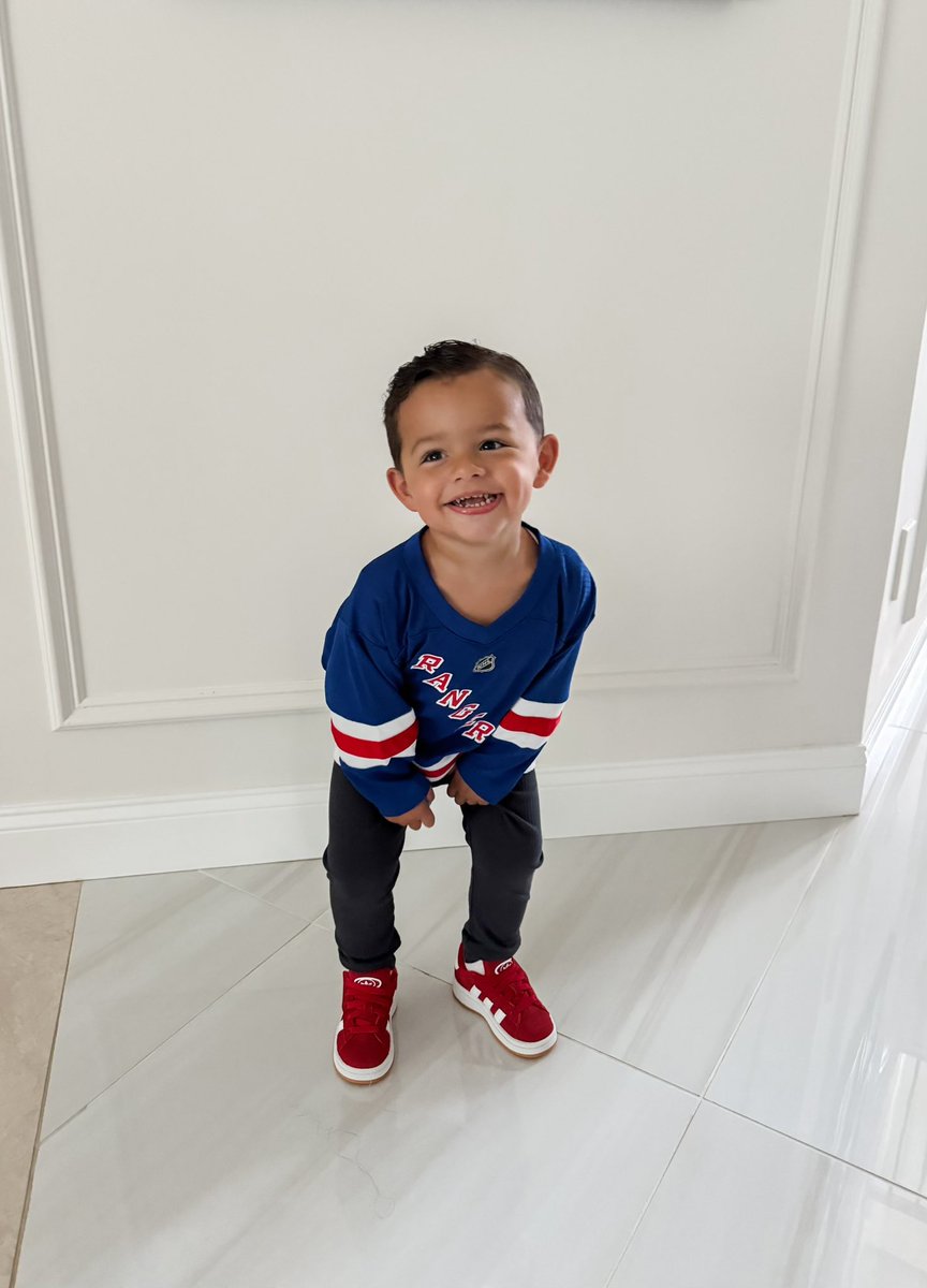 My grandson Mario is off to his first <a href="/NYRangers/">New York Rangers</a> game ! How excited does this kid look?