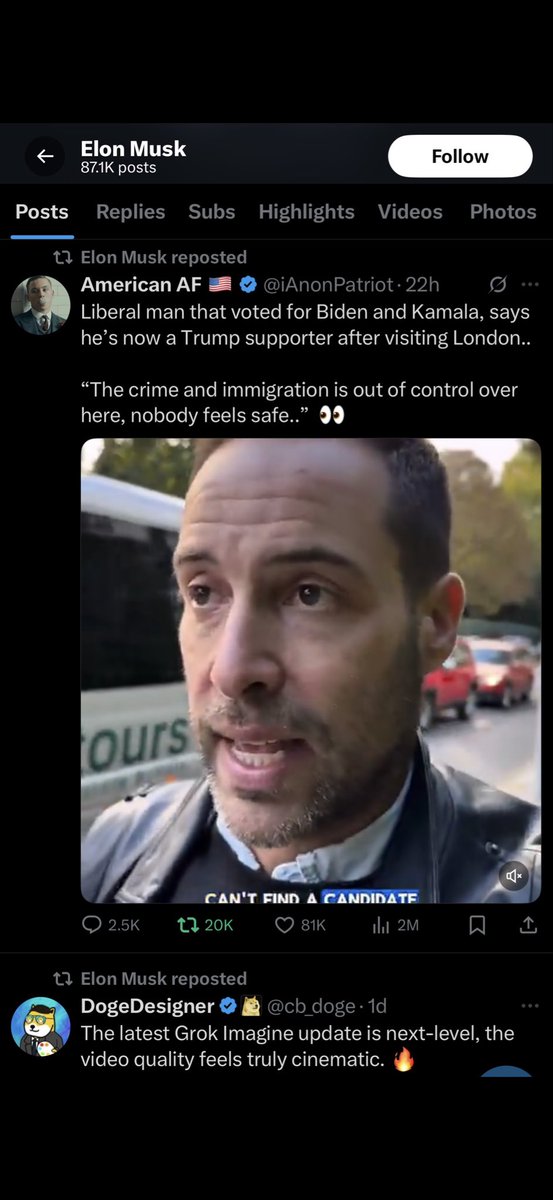 It was just another Tuesday at the G*ldberg house till my boy came through with the repost. 

S/o <a href="/elonmusk/">Elon Musk</a> appreciate the love brother 🙏🏼🇺🇸🚀

Cc <a href="/iAnonPatriot/">American AF 🇺🇸</a>