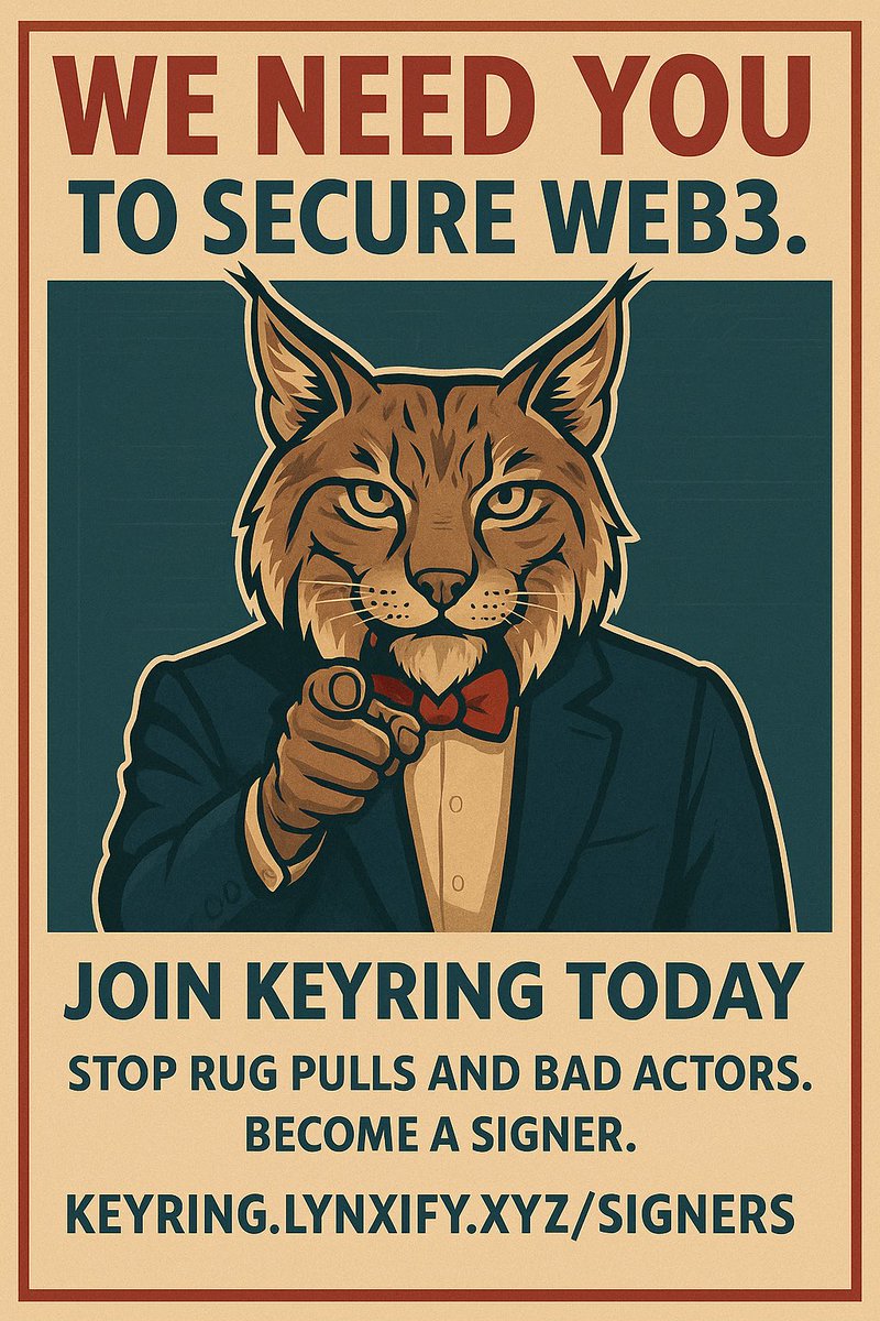Register now to secure web3!  We need signers to help decentralize LYNX and other projects trying to launch on Hedera.

KeyRing.lynxify.xyz

(Cross chain Ethereum compatibility coming soon!!)

#hbar #Decentralization #ethereum