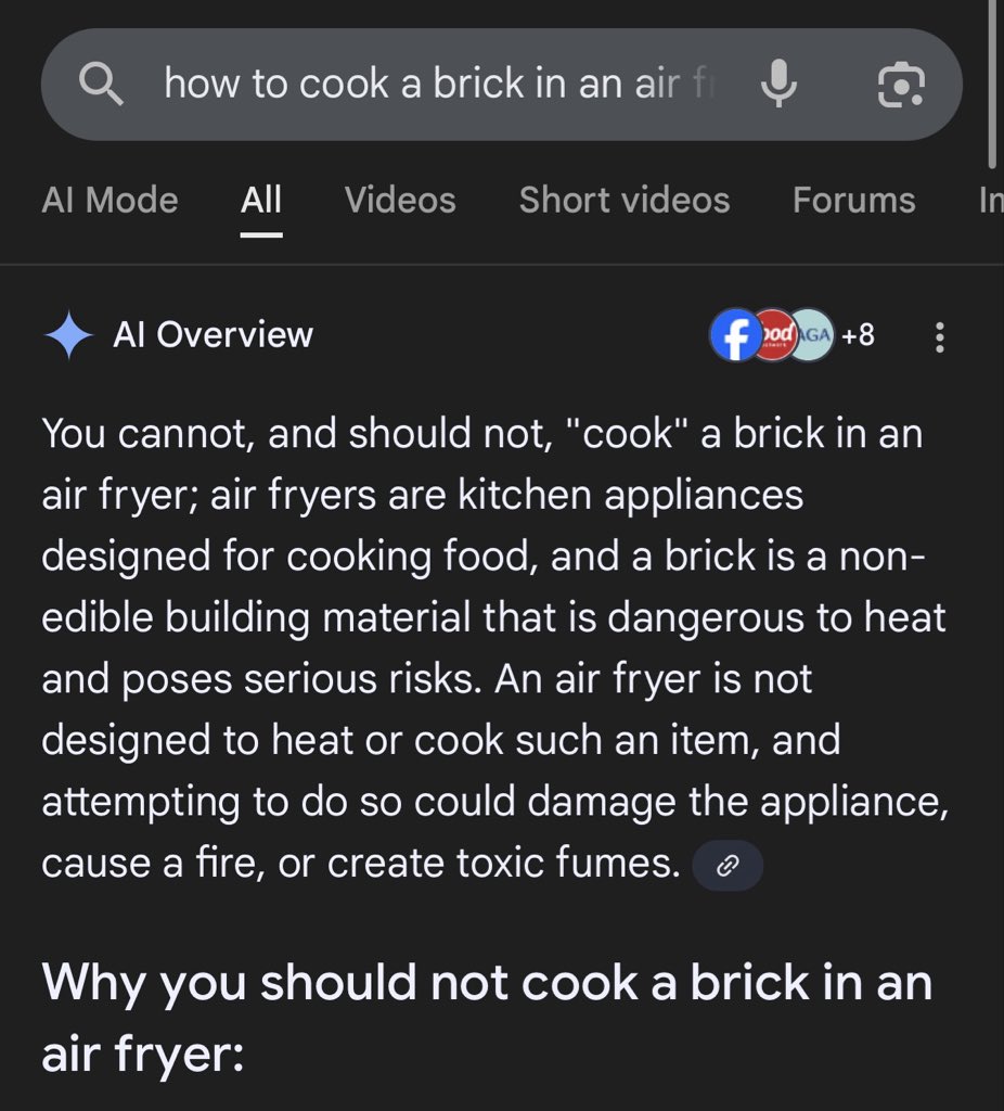Taylor Swift was reportedly caught googling "How to cook a brick in an air fryer" earlier today.
