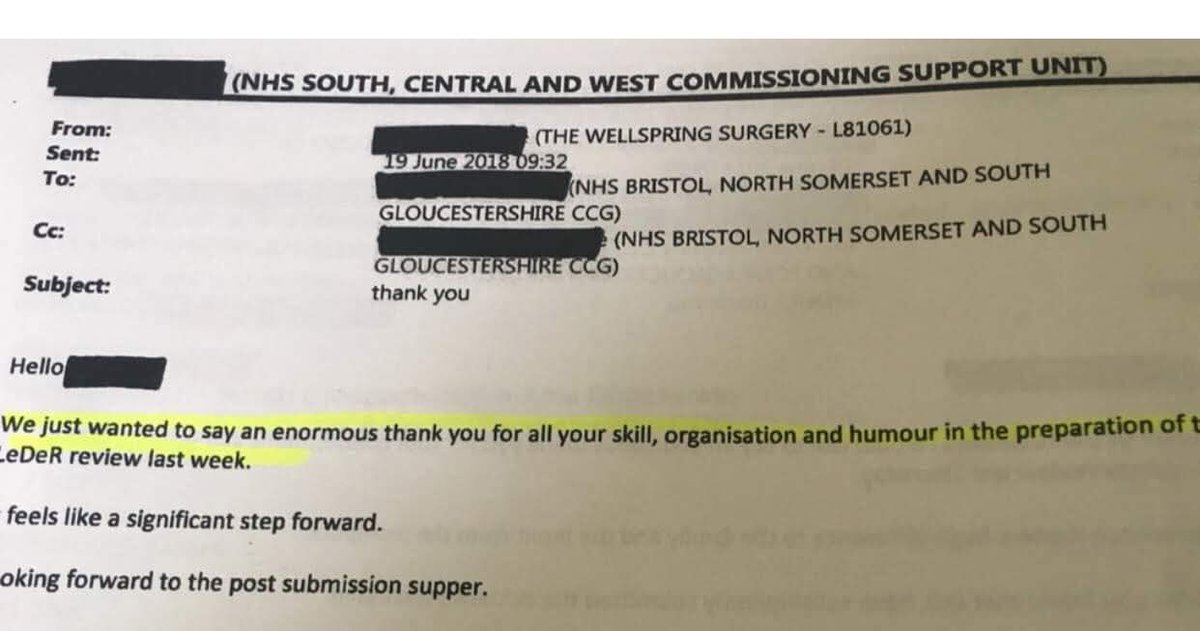 #Oliverscampaign
When so-called professionals see humour when investigating the avoidable death of a vulnerable teenager, then talking about getting together for a celebration supper to mark the submission of Oliver’s #LeDeR 
Something is very, very wrong <a href="/AliveLeder/">Learning from Lives and Deaths - LeDeR researchers</a>
UNFORGIVABLE
