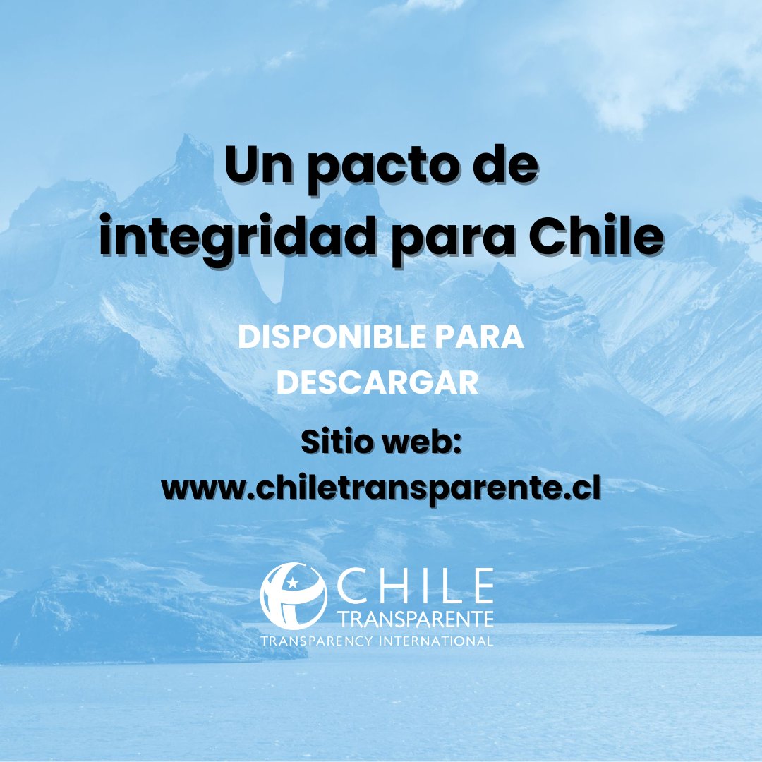 📘Ya disponible “Un Pacto de Integridad para Chile”🇨🇱

Un documento con 30 propuestas para fortalecer la #integridad, la #transparencia y la #gobernanza en nuestro país.

Descárgalo aquí 👉 lnkd.in/e9cCY-Rx
