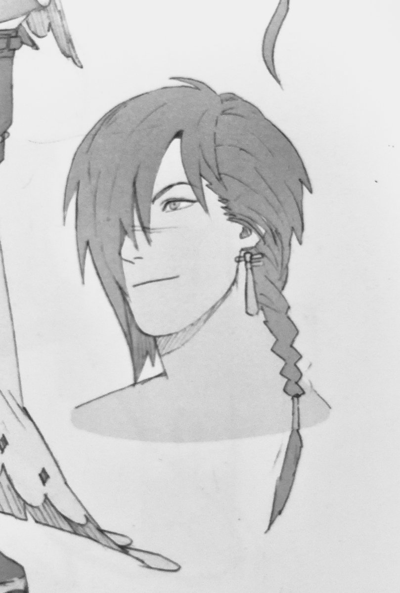 dailykoujaku's tweet photo. Koujaku with a braid https://t.co/Uk7SmozYiZ