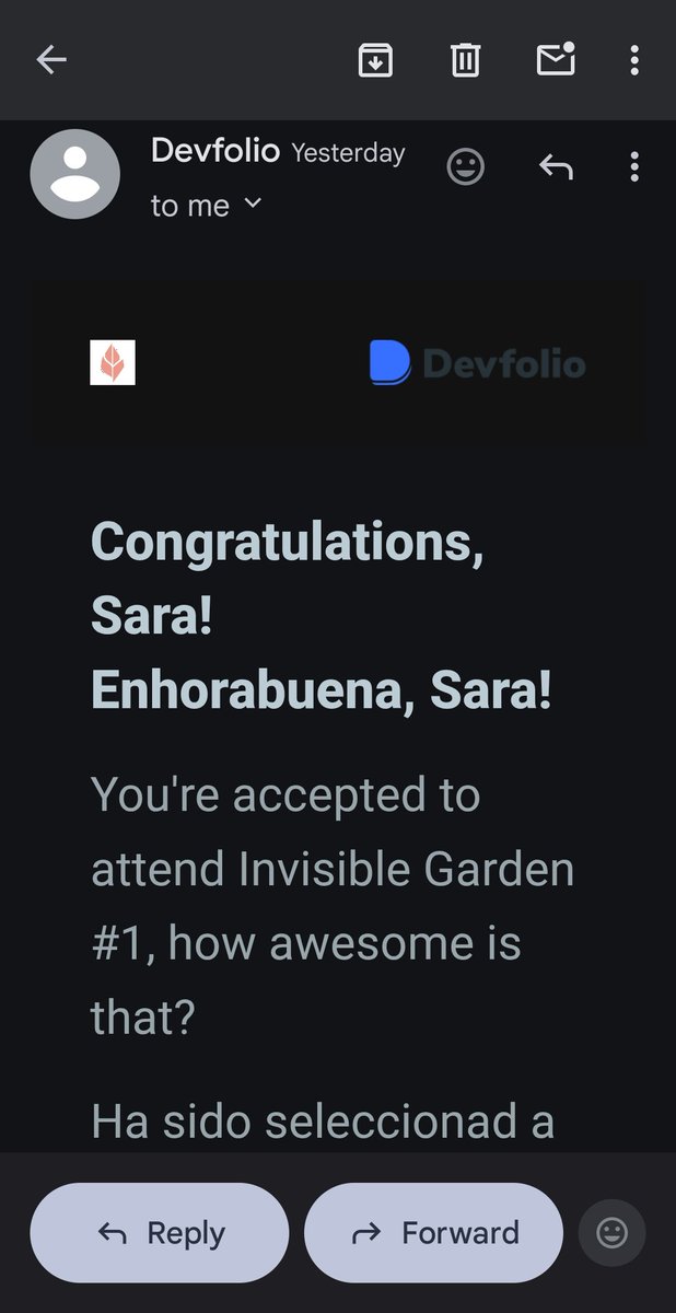 ox0sara's tweet image. Just got accepted into Invisible Garden 🌿

Can’t wait to grow, create, and collaborate in this unique space for open innovation. ✨

@invisiblgarden @EFDevcon @ethereumfndn @VitalikButerin