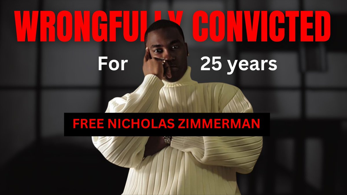 MAEG_Movement's tweet image. Imagine spending 25 years behind bars for a crime you didn’t commit.
No weapon. No fingerprints. No real evidence.

Just one witness — who later admitted she was coached to lie.

This is Nicholas Zimmerman’s story. 👇