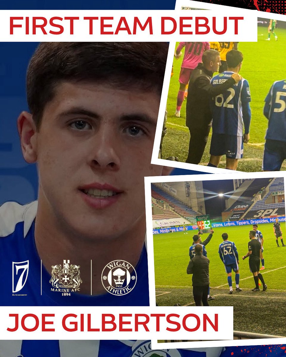 7 Elite Academy - United Kingdom (@7eliteacademyuk) on Twitter photo DEVELOPMENT π¬π§ πΊπΈ Well done to Joe Gilbertson who made his first team debut for <a href="/LaticsOfficial/">Wigan Athletic</a> against <a href="/Wolves/">Wolves</a> tonight π
Joe trained with our #PlayerPathway partners <a href="/MarineAFC/">Marine Football Club</a> U-18s in the summer, before being snapped up by Wigan βοΈ
#7EliteAcademy | #PlayerPathway | #IAmRed DEVELOPMENT π¬π§ πΊπΈ Well done to Joe Gilbertson who made his first team debut for <a href="/LaticsOfficial/">Wigan Athletic</a> against <a href="/Wolves/">Wolves</a> tonight π
Joe trained with our #PlayerPathway partners <a href="/MarineAFC/">Marine Football Club</a> U-18s in the summer, before being snapped up by Wigan βοΈ
#7EliteAcademy | #PlayerPathway | #IAmRed