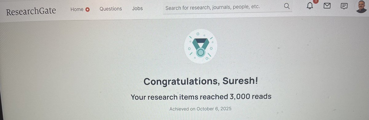 Sharing badge of excellence … thanks to all partners, collaborators and friends constant support and encouragement 🙏