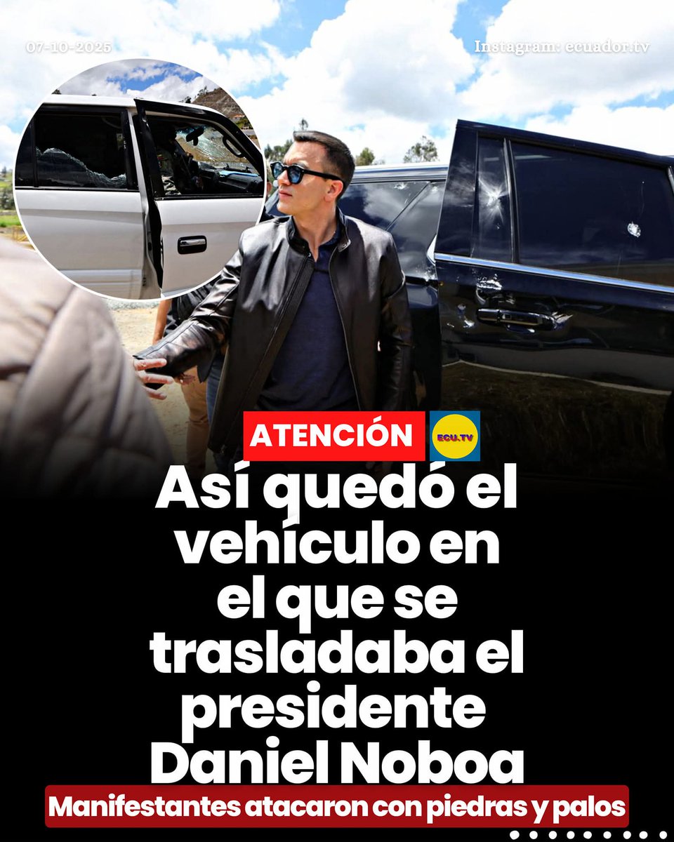 ESTO ES REPUDIABLE Y CONDENABLE,TODO EL PESO DE LA LEY,PROTESAR ES UN DERECHO,VANDALIZAR ESTE DERECHO;ES CRIMEN Y VA CASTIGADO,ESTAMOS EN DEMOCRACIA PRESIDENTE <a href="/DanielNoboaOk/">Daniel Noboa Azin</a> TODA MI SOLIDARIDAD Y RECHAZO A ESTOS MALEANTES!
Alicia Erazo.
DD.HH Europa,Asia y Oceanía.