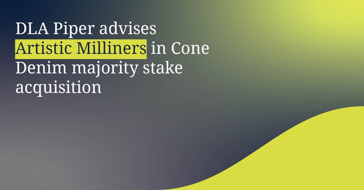 DLA_Piper's tweet image. “We were excited to work with Artistic Milliners on this strategic matter, showcasing the breadth of our cross-border experience,” said deal lead Michael J. McGuinness.

Read our press release: spr.ly/6017AqGIW

#MergersAndAcquisitions #CorporateLaw #PrivateEquity