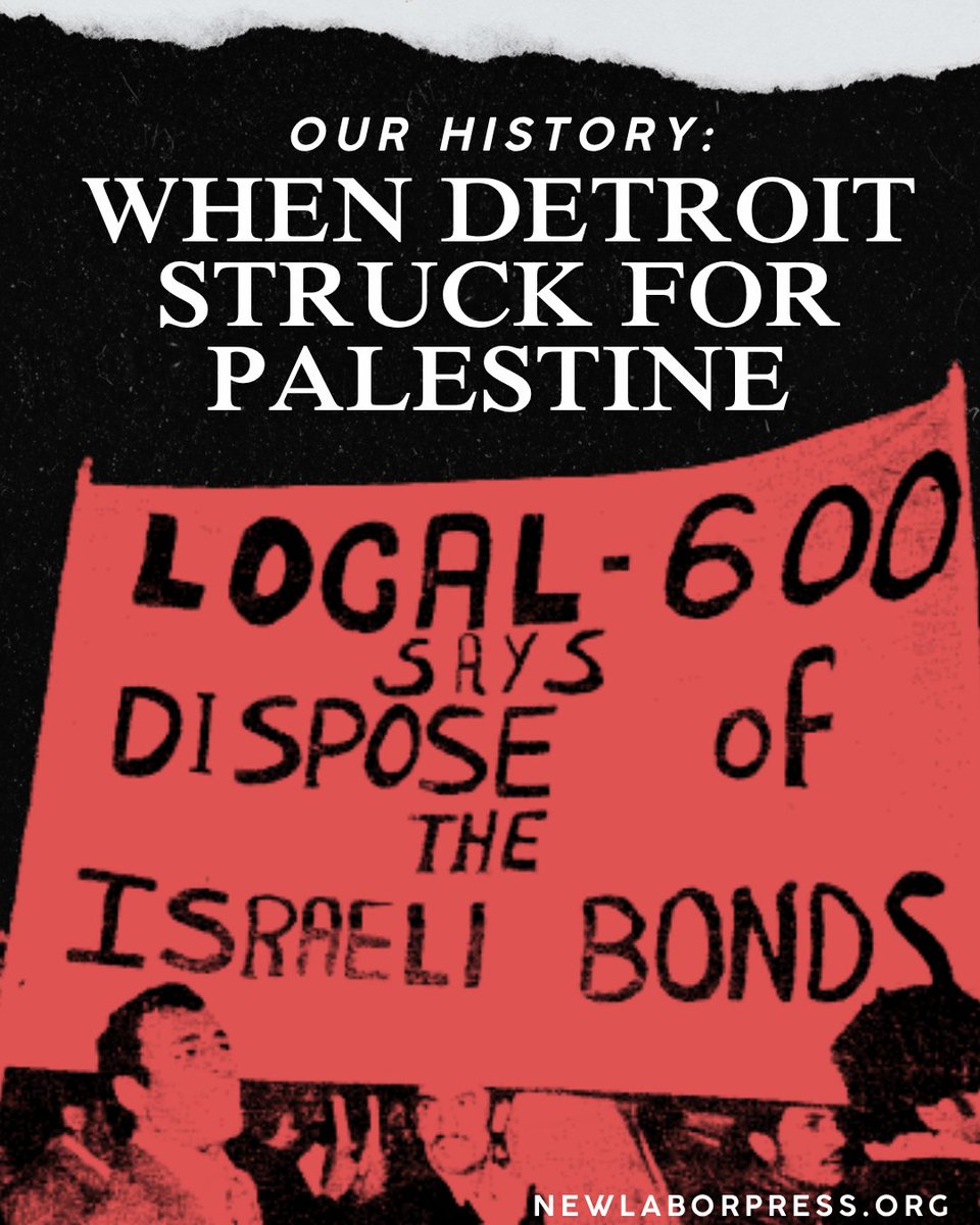NewLaborPress's tweet photo. In honor of the heroic Al‑Aqsa Flood counteroffensive launched by the Palestinian resistance forces two years ago today, New Labor Press is excited to publish a short history of the 1973 Detroit autoworkers strike for Palestine.

Read Online:
https://t.co/Op4wza5brf https://t.co/FPw4p6hHCr