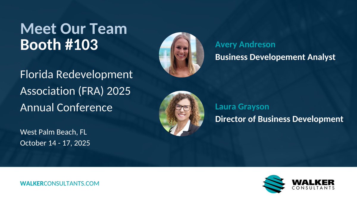 Walker Consultants (@walkerconslts) on Twitter photo 🏝️ Heading to #FRA2025 in West Palm Beach? Stop by Booth 103 to meet Laura Grayson & Avery Andreson from #WalkerConsultants and test your luck at our booth game! 🎯 Let’s talk about redevelopment! bit.ly/4gZdBUc 🏝️ Heading to #FRA2025 in West Palm Beach? Stop by Booth 103 to meet Laura Grayson & Avery Andreson from #WalkerConsultants and test your luck at our booth game! 🎯 Let’s talk about redevelopment! bit.ly/4gZdBUc