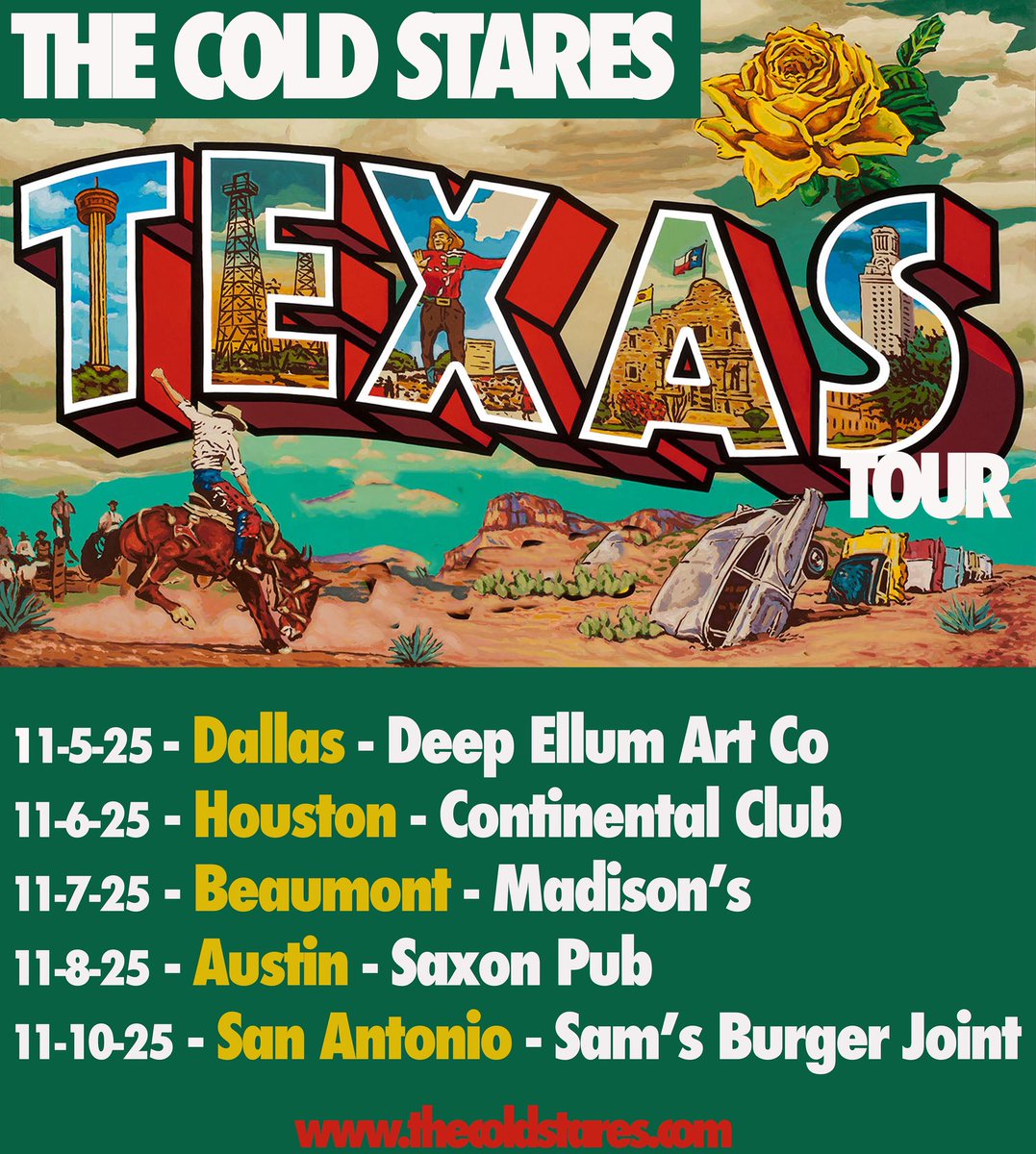 thecoldstares's tweet photo. Very happy to announce our fall Texas Tour. Tickets available now!
Can’t wait to get back to see all our friends in the big T. Please share with your friends in Texas and grab your tickets early. https://t.co/gQE2wDj6Qf