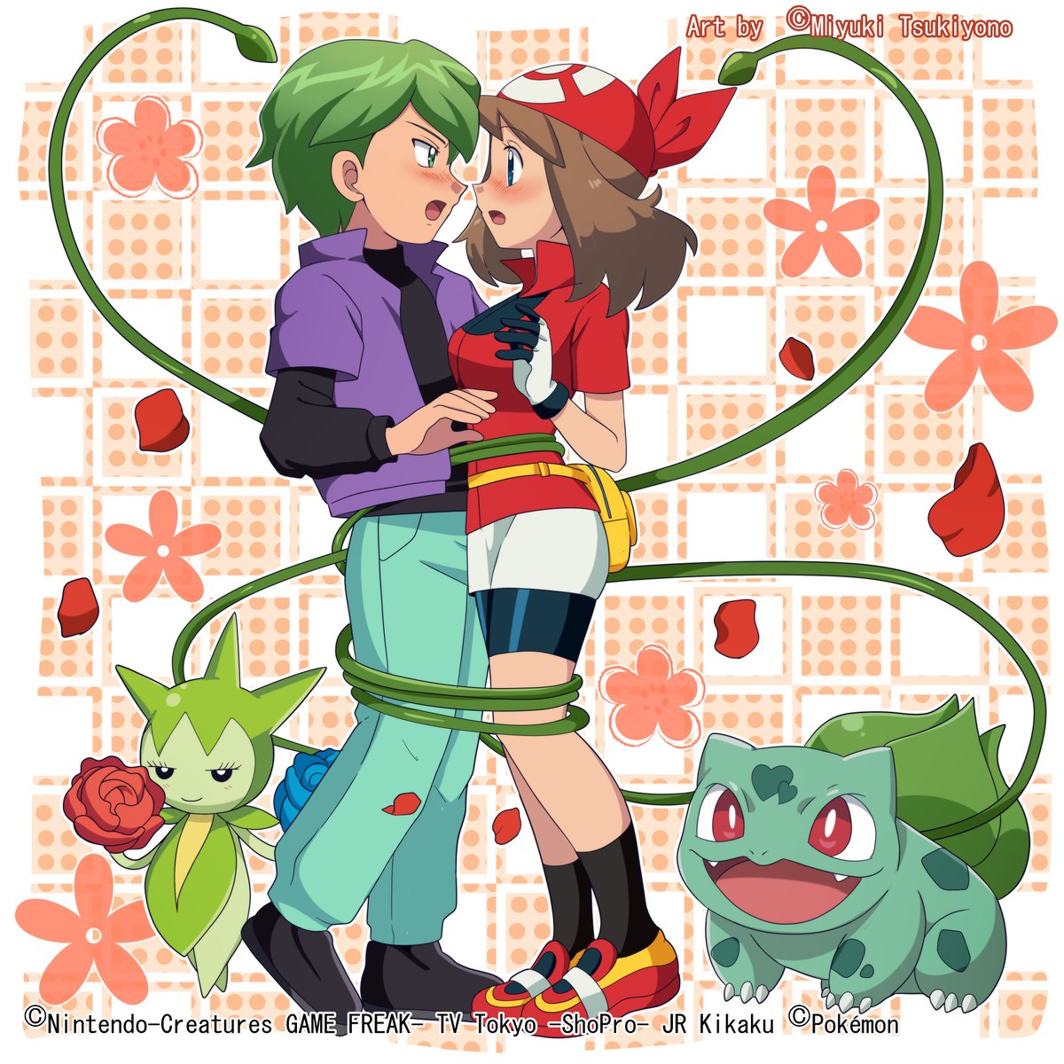 A little "tanglement" for these two from May's Bulbasaur xD

#anipoke #pokemon #contestshipping #shuharu #シュウハル