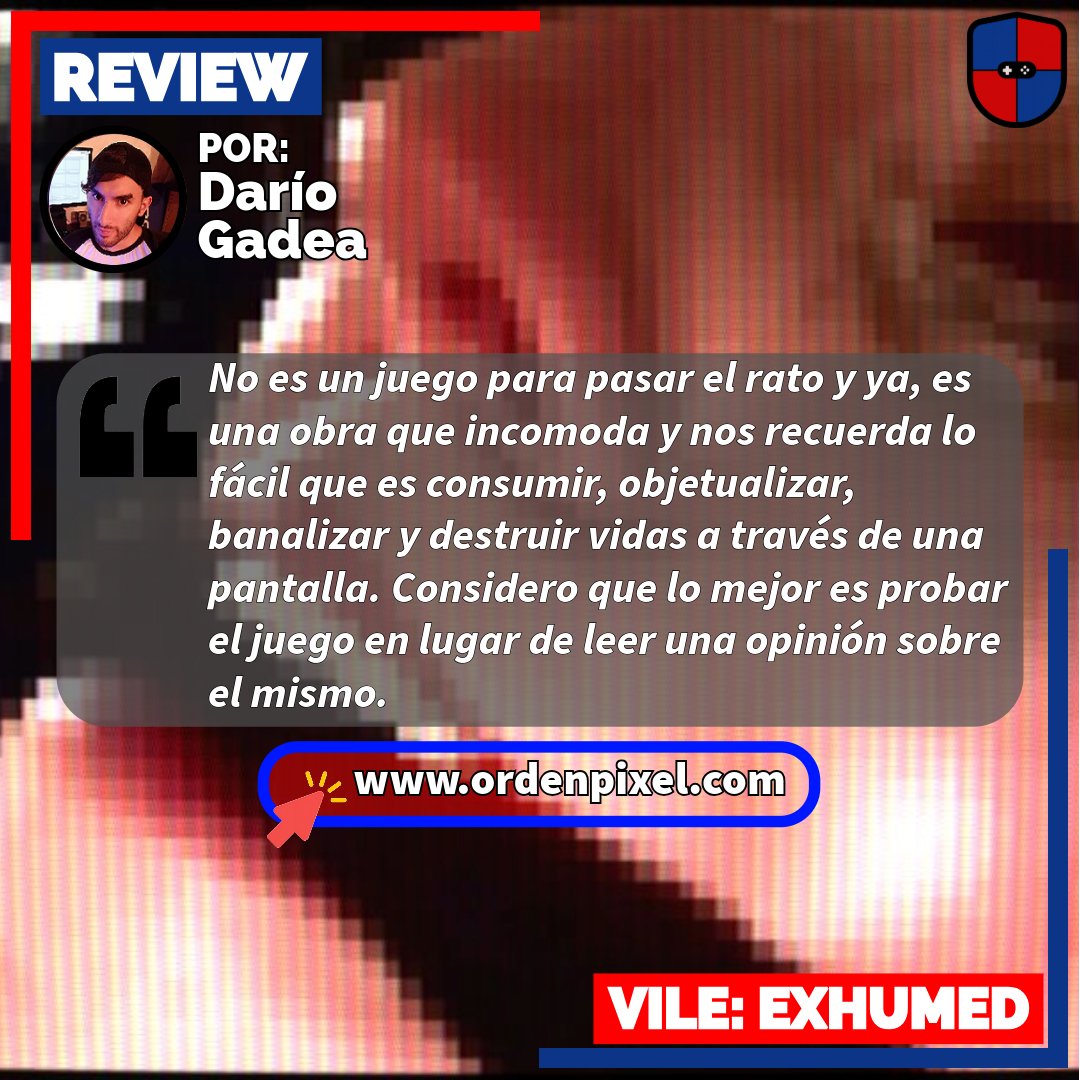La Orden del Pixel | Nunca dejes de Jugar (@ordenpixel) on Twitter photo ✏️#Review VILE: Exhumed
👁️Final Girl Games nos invita a un viaje retrospectivo cimentado en experiencias propias de su creadora que apunta contra la violencia, las relaciones parasociales y la misoginia.
👇La review por acá👇
ordenpixel.com/vile-exhumed-a…
<a href="/dirtlord77/">♡ cara cadaver ♡</a> <a href="/DreadXPGames/">DreadXP Games</a> ✏️#Review VILE: Exhumed
👁️Final Girl Games nos invita a un viaje retrospectivo cimentado en experiencias propias de su creadora que apunta contra la violencia, las relaciones parasociales y la misoginia.
👇La review por acá👇
ordenpixel.com/vile-exhumed-a…
<a href="/dirtlord77/">♡ cara cadaver ♡</a> <a href="/DreadXPGames/">DreadXP Games</a>