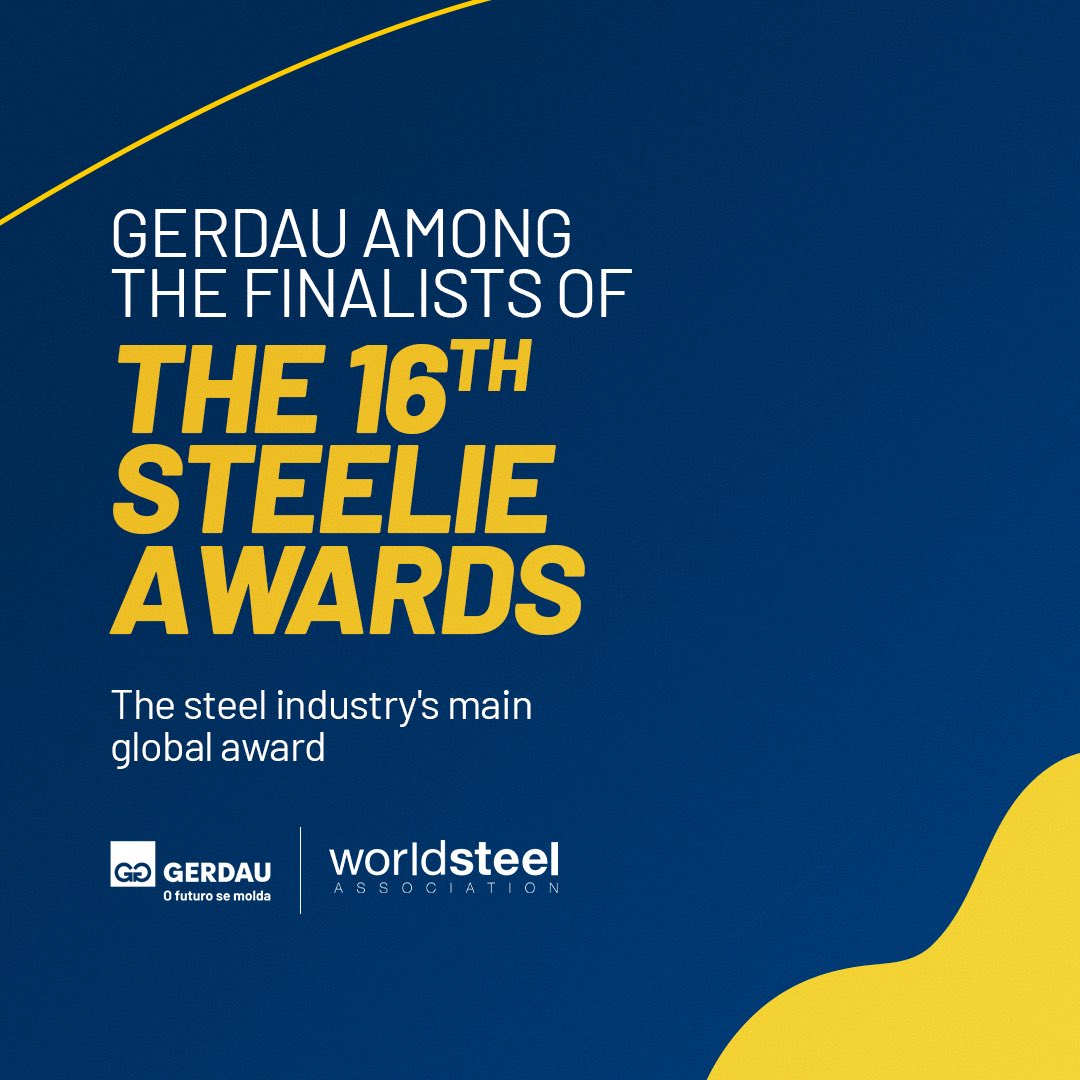 Gerdau is finalist in the 16th Steelie Awards, the preeminent awards in the global steel industry.

Given by the World Steel Association, the initiative recognizes member companies for their contributions to the sector. 💙💛