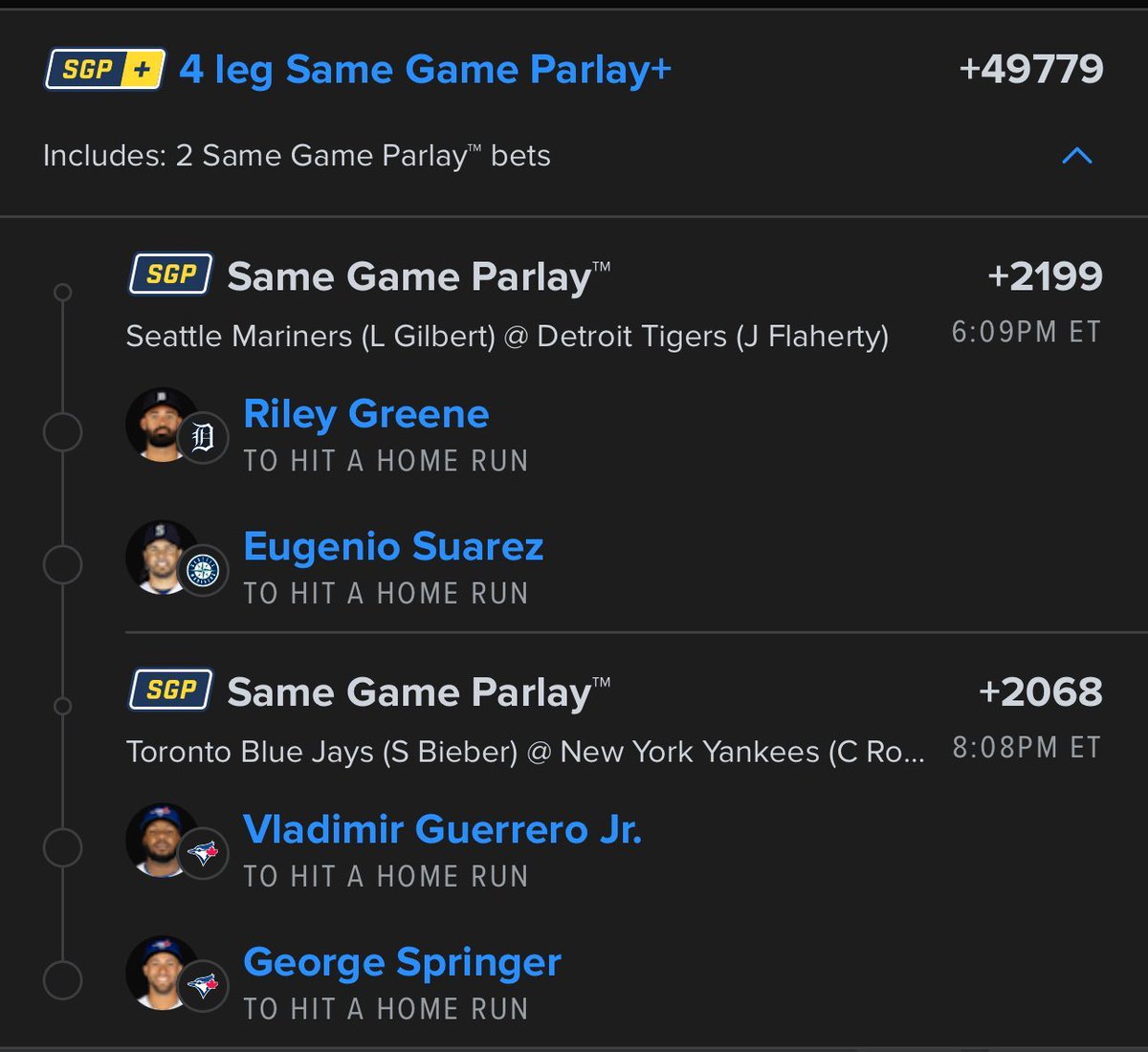 TP3bets's tweet photo. 🚨MLB Giveaway🚨

A collab with @GonzalezKat24k @TP3bets @fullcardsweep 

If these 4 players hit an HR I’ll give $100 to someone that likes this post and follows everyone🔥🔥🔥

#sportsbetting #GamblingTwitter #MLBBets https://t.co/k0wiJKadxm