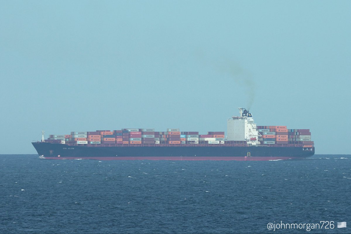 johnmorgan726's tweet photo. The GSL ELENI, IMO:9285677 en route to Baltimore, Maryland @BShipspotting @BaltoChes flying the flag of Liberia π±π·. #ShipsInPics #ContainerShip #GSLEleni https://t.co/XzRwbYyIT3