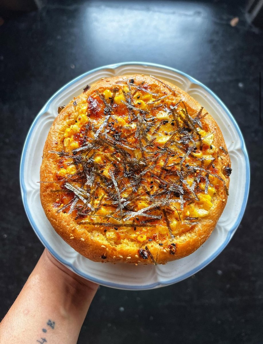 FreshOnTheMenu's tweet image. Incoming...fresh menu items like this new bread service recipe at Jackrabbit Filly: a cross between Korean corn cheese and a Chinese mayo corn bread.  🌽🧀🥖