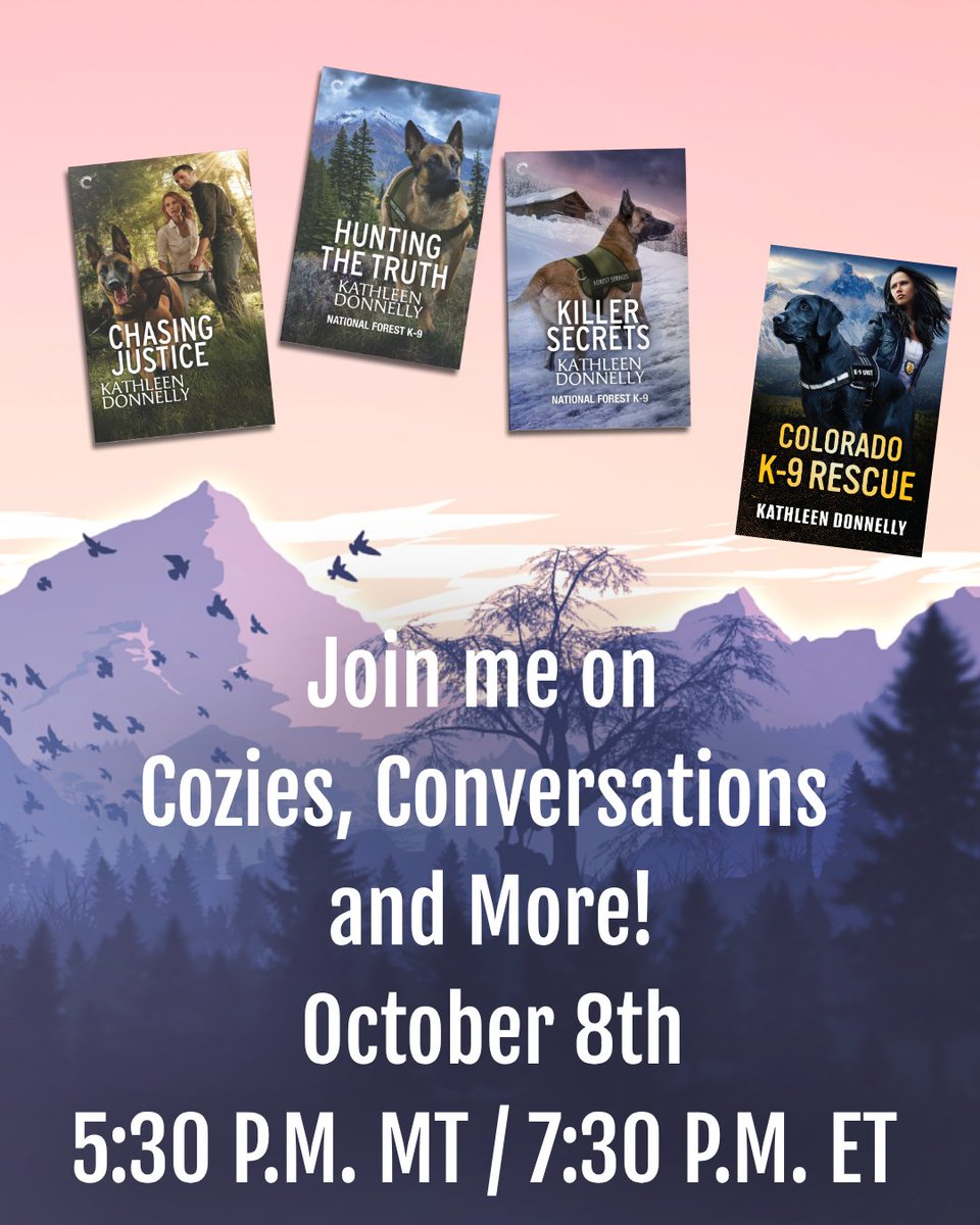 Grab your favorite cozy drink and join me live tomorrow, October 8th at 5:30 MT / 7:30 ET, on Cozies, Conversations and More!
You just need to be a member of the Cozies, Conversations and More Facebook group to watch—everyone’s welcome to join! 
facebook.com/groups/3597439…