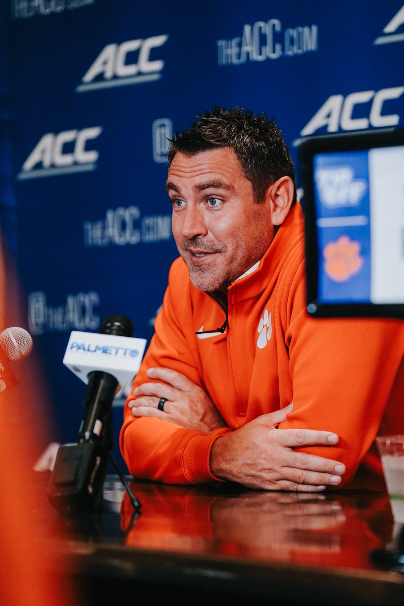 ClemsonWBB's tweet image. Talking Tiger Basketball in Charlotte 🏙️🎤