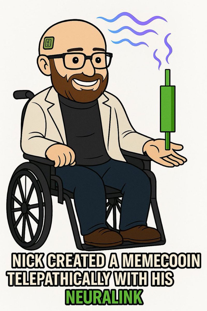 The fact the first ever coin launched with neuralink is still sitting sub 10m mc ( only at 300 k mc ) 

When the dev <a href="/Telepath_8/">Nick Wray</a> is literally moving robots with his mind, and his journey is heavily followed by Elon Musk makes me realize why 98% of solana traders aren’t