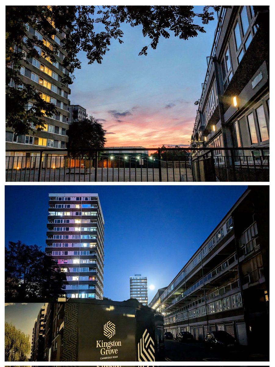 Sunset &amp; supermoon rise on the Cambridge Road Estate... #Norbiton #KingstonGrove #Regeneration