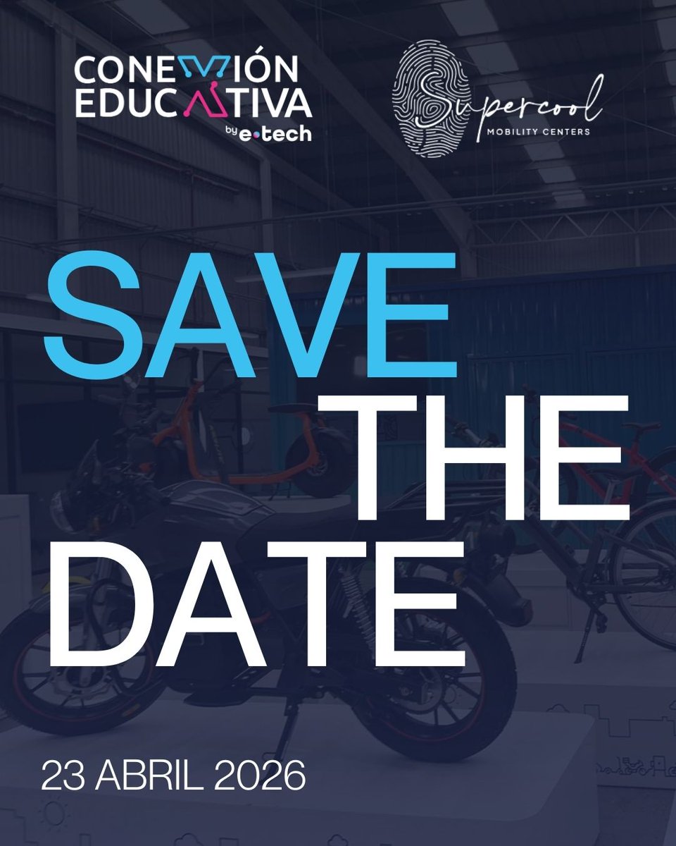ConEdubyETech's tweet image. 📚 El próximo 23 de abril de 2026, llega a Puebla Conexión Educativa by E-Tech, un evento que reunirá a visionarios, expertos y líderes que están marcando la diferencia en la forma de aprender y enseñar.

📍 Supercool Mobility Center Puebla.

#ETECHEVENT #ConexiónEducativa2026