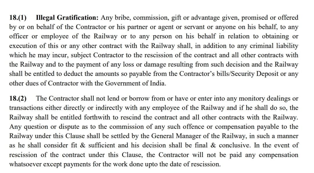 Railwhispers's tweet image. Why GMs kept mum on #GCC clauses after #CBI cases.
जिस दिन GM द्वारा GCC की गाइडलाइंस के अनुसार कार्रवाई करेंगे उसी दिन से रेलवे में रिश्वतखोरी पर नियंत्रण हो जाएगा!
#Jhajarianirmanltd
#Parasrailtechpvtltd
#vishalanand
#khajuria
#PMO
#SECR
#NFR
#SCR
railwhispers.com/?p=12074
