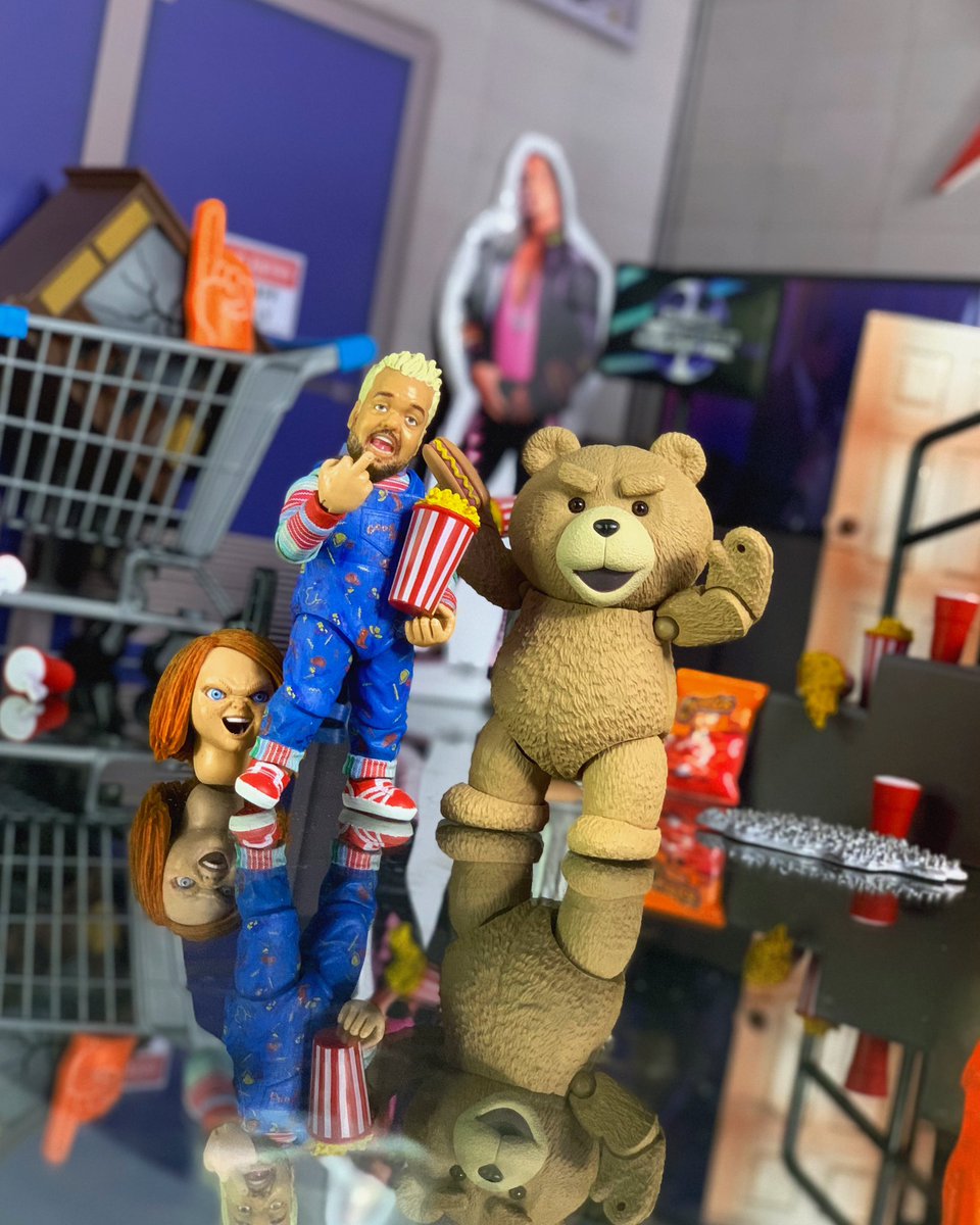 TheFreaksCave_'s tweet photo. Mis figuras WWE ya están listas para Halloween 😂🎃

• Damian &amp; Rhea Ripley - Halloween
• Hornswoggle - Chucky
• Randy Orton &amp; Carlito - Scary Movie

#WWE #Halloween #Toys https://t.co/10AdaybW9p