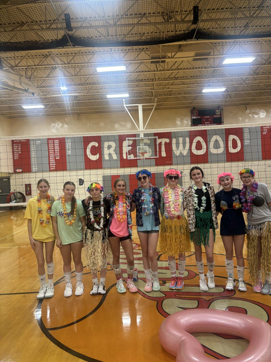 MathWithMsBretz's tweet image. Fun last practice with these girls. I am going to miss them a lot! 

We had a Hawaiian themed and anything but a water bottle fun last practice. Last home game tomorrow versus Kirtland.🌺🏐