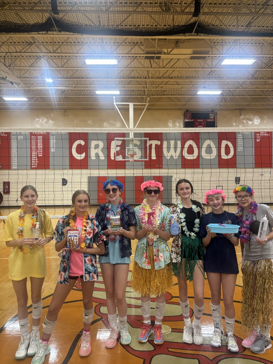 MathWithMsBretz's tweet image. Fun last practice with these girls. I am going to miss them a lot! 

We had a Hawaiian themed and anything but a water bottle fun last practice. Last home game tomorrow versus Kirtland.🌺🏐
