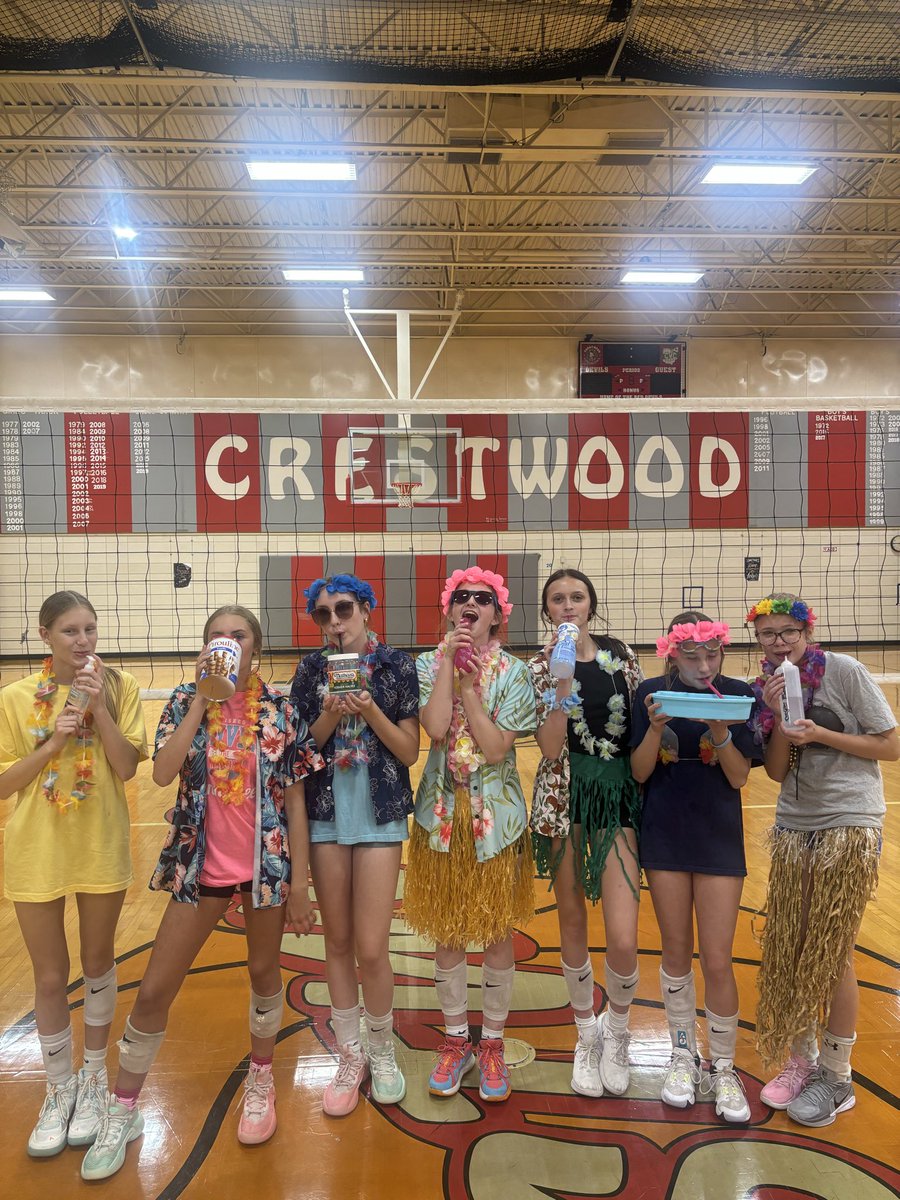 MathWithMsBretz's tweet image. Fun last practice with these girls. I am going to miss them a lot! 

We had a Hawaiian themed and anything but a water bottle fun last practice. Last home game tomorrow versus Kirtland.🌺🏐
