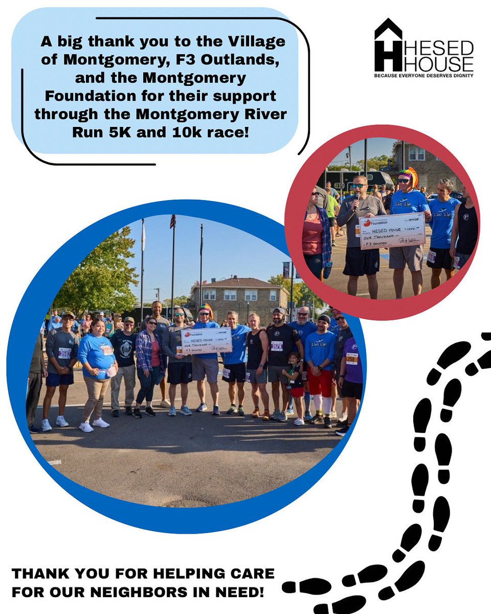 Thank you to everyone who participated in the Montgomery River Run event this past Saturday and helped raise funds for Hesed House! Your support helps make our mission a reality!