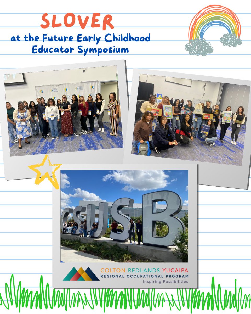 CRYROP's tweet image. Future educators on the move! 🍎✨
Slover Mountain’s Child Development students had a blast at the Future Early Childhood Educator Symposium: learning, connecting, and getting inspired to shape young minds! 💡#CRYROP #FutureEducators #CareerReady #CTE #SloverMountainHighSchool