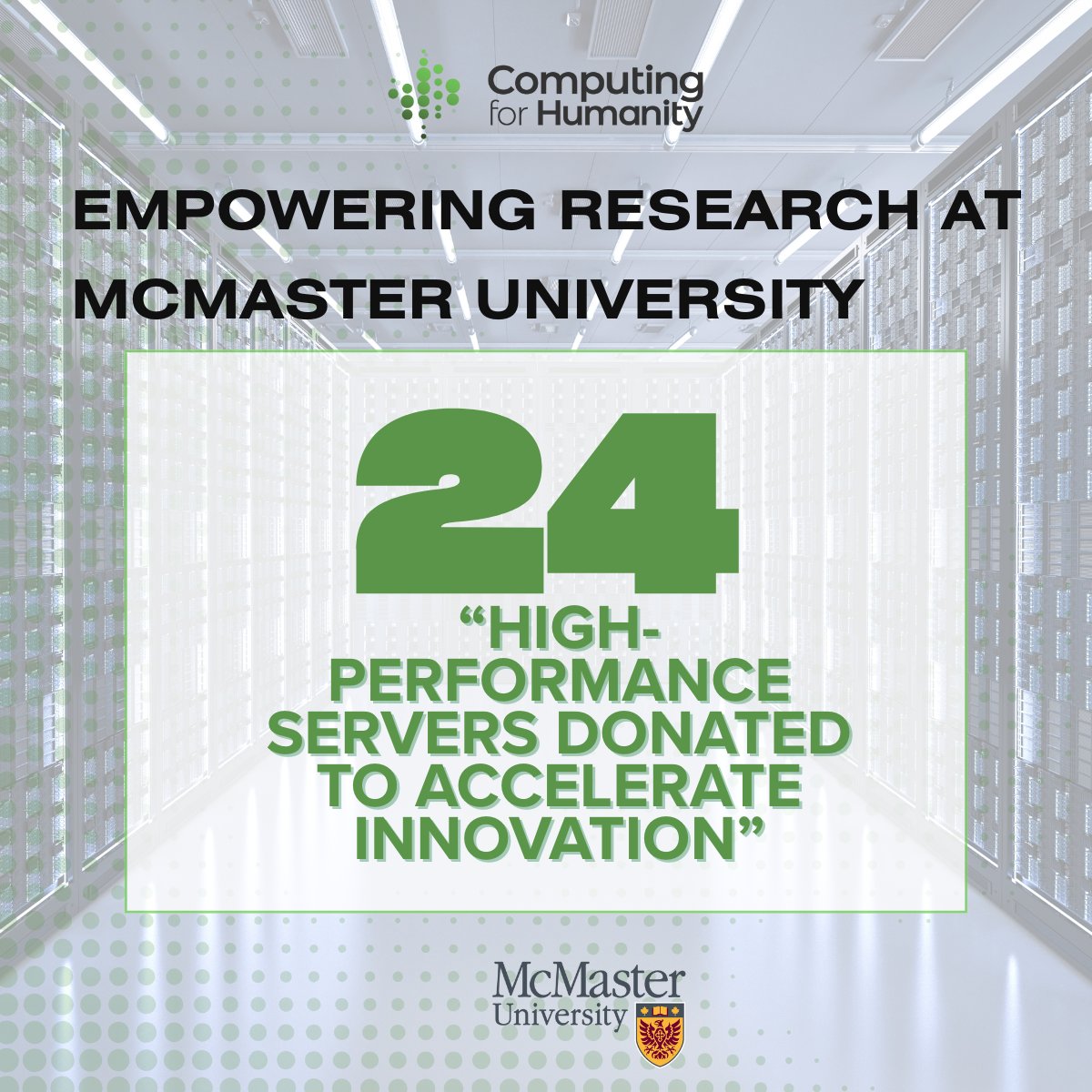 Comput4Humanity's tweet image. Exciting news! 🎉
Our donation of 24 GPU-powered servers is empowering @McMasterU researchers to accelerate breakthroughs in AI, health, climate, and more. 🌍
Thanks to the Catherine &amp;amp; Maxwell Meighen Foundation for making this possible! 💡
#HPC #AIforGood #ComputingForHumanity
