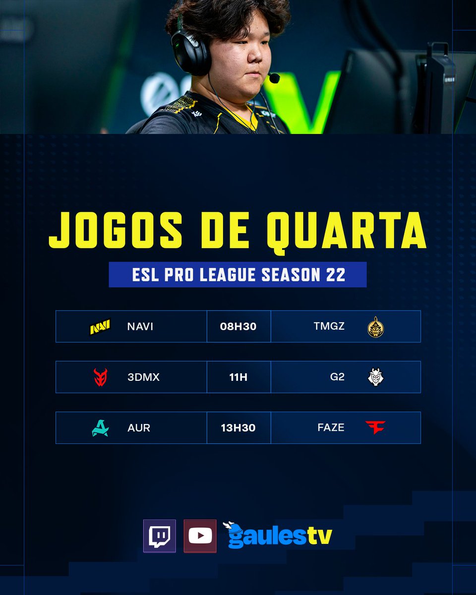 Amanhã tem ESL Pro League S22 na GaulesTV!
