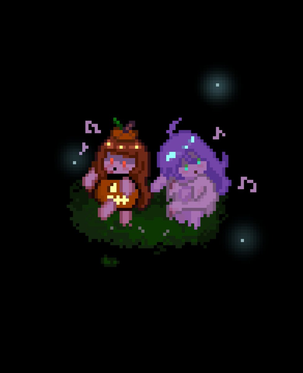 Duas halloweenescas dançantes no seu feed ✨️🎃👻✨️
.
#pixelart
