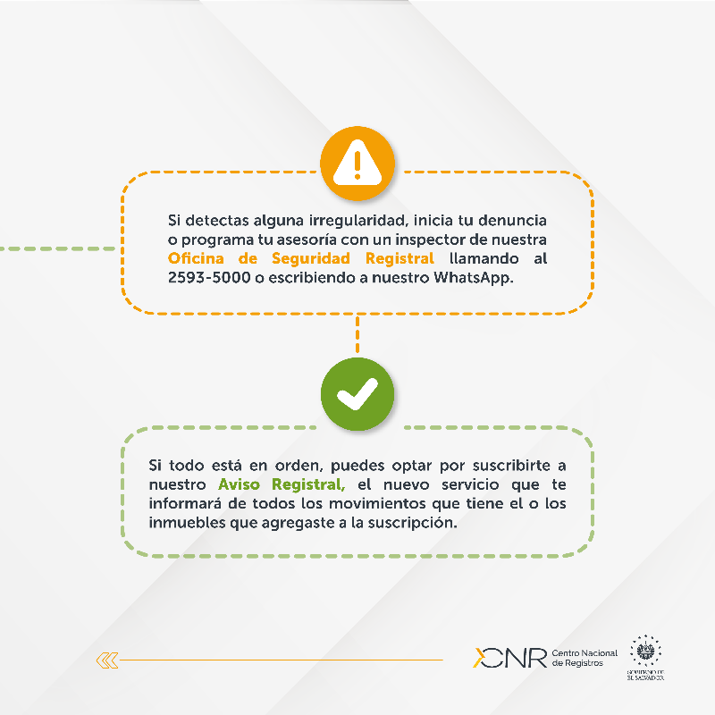 CNRSV's tweet photo. ¿Ya conoces nuestros servicios que te ayudan a saber si tu inmueble está en orden y a tu nombre? 🏡