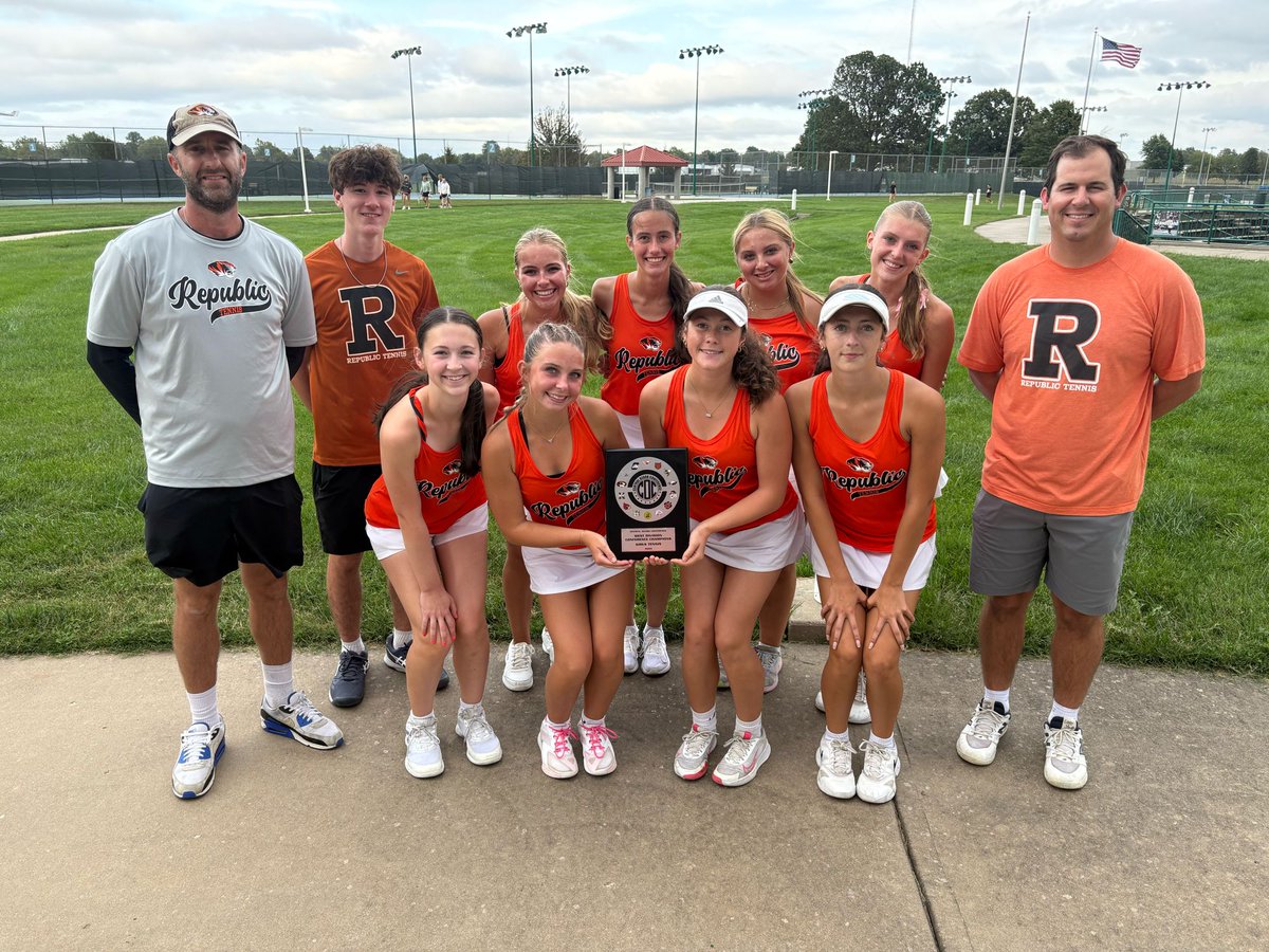 Congratulations to the COC West tennis champions! ￼ They beat Neosho, Webb City, and Willard today, and they didn’t lose a single match ￼